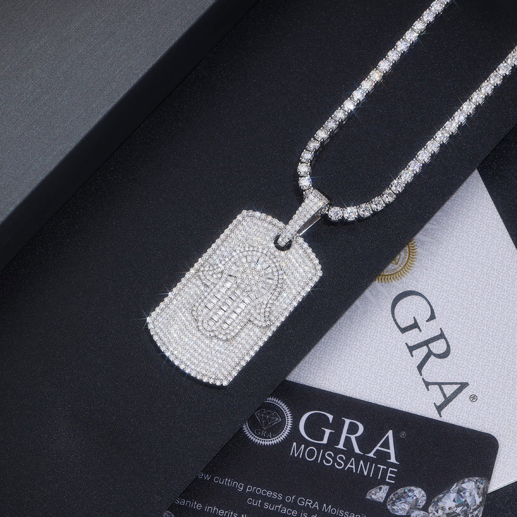 Talismano Moissanite Pendant Necklace in Sterling Silver