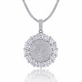 Aureomedal Moissanite Medallion Necklace in Sterling Silver