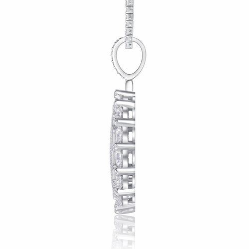 Aureomedal Moissanite Medallion Necklace in Sterling Silver