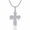 Fusione Moissanite Cross Necklace in Sterling Silver
