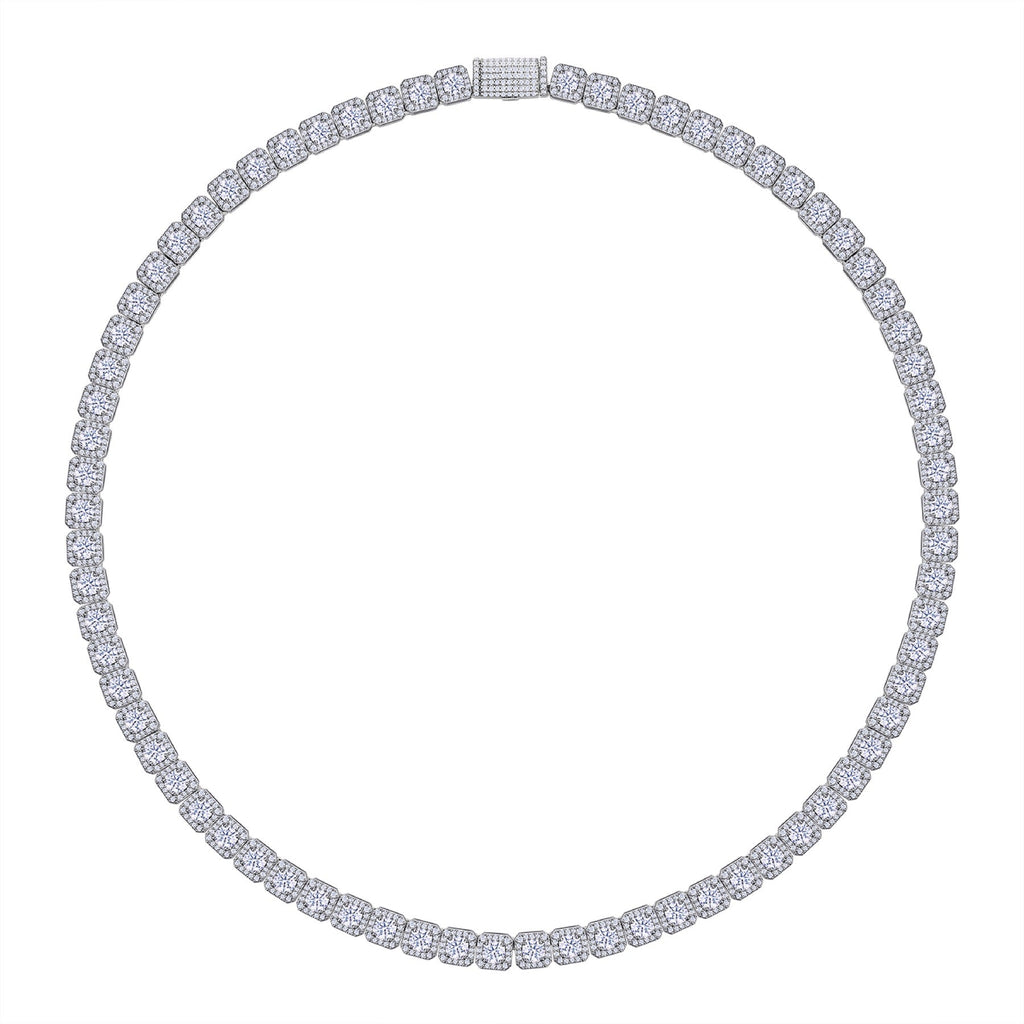Imperatrice Moissanite Tennis Necklace in Sterling Silver