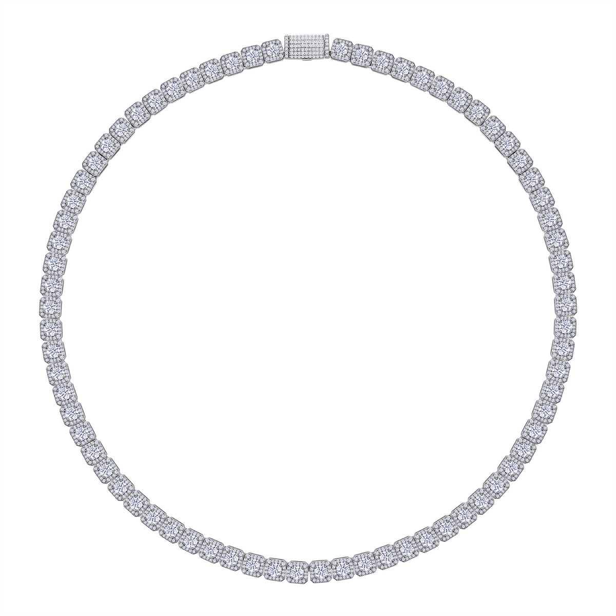 Imperatrice Moissanite Tennis Necklace in Sterling Silver