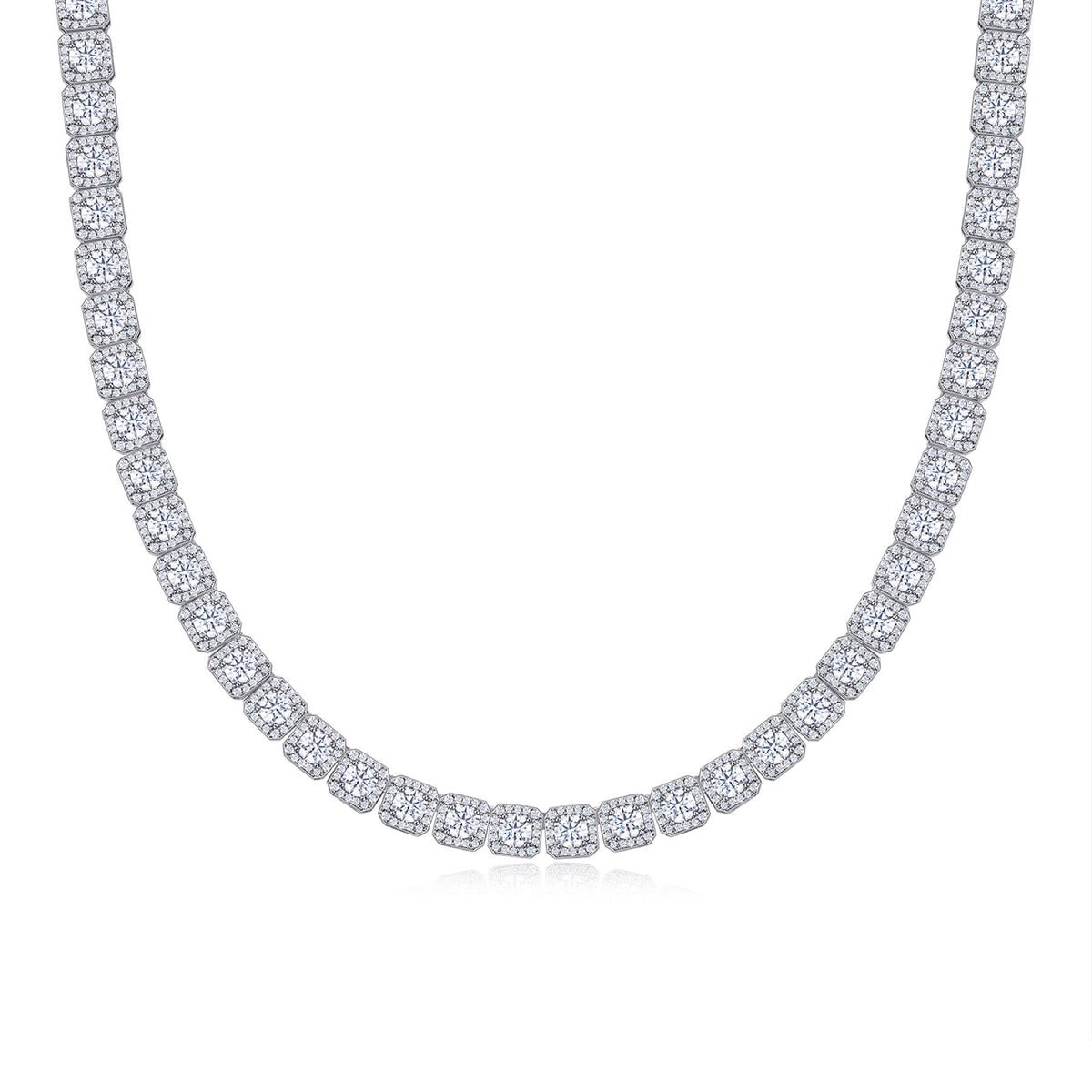 Imperatrice Moissanite Tennis Necklace in Sterling Silver