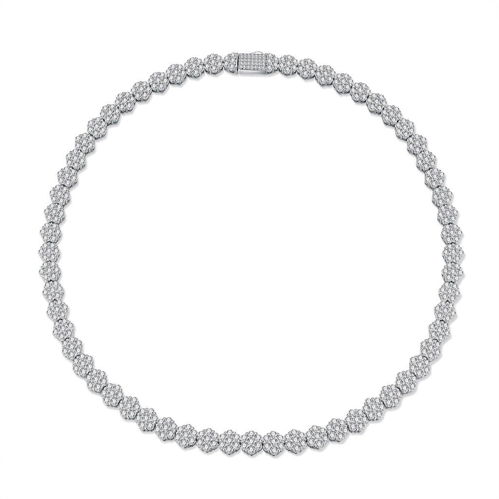 Fulgida Moissanite Tennis Necklace in Sterling Silver