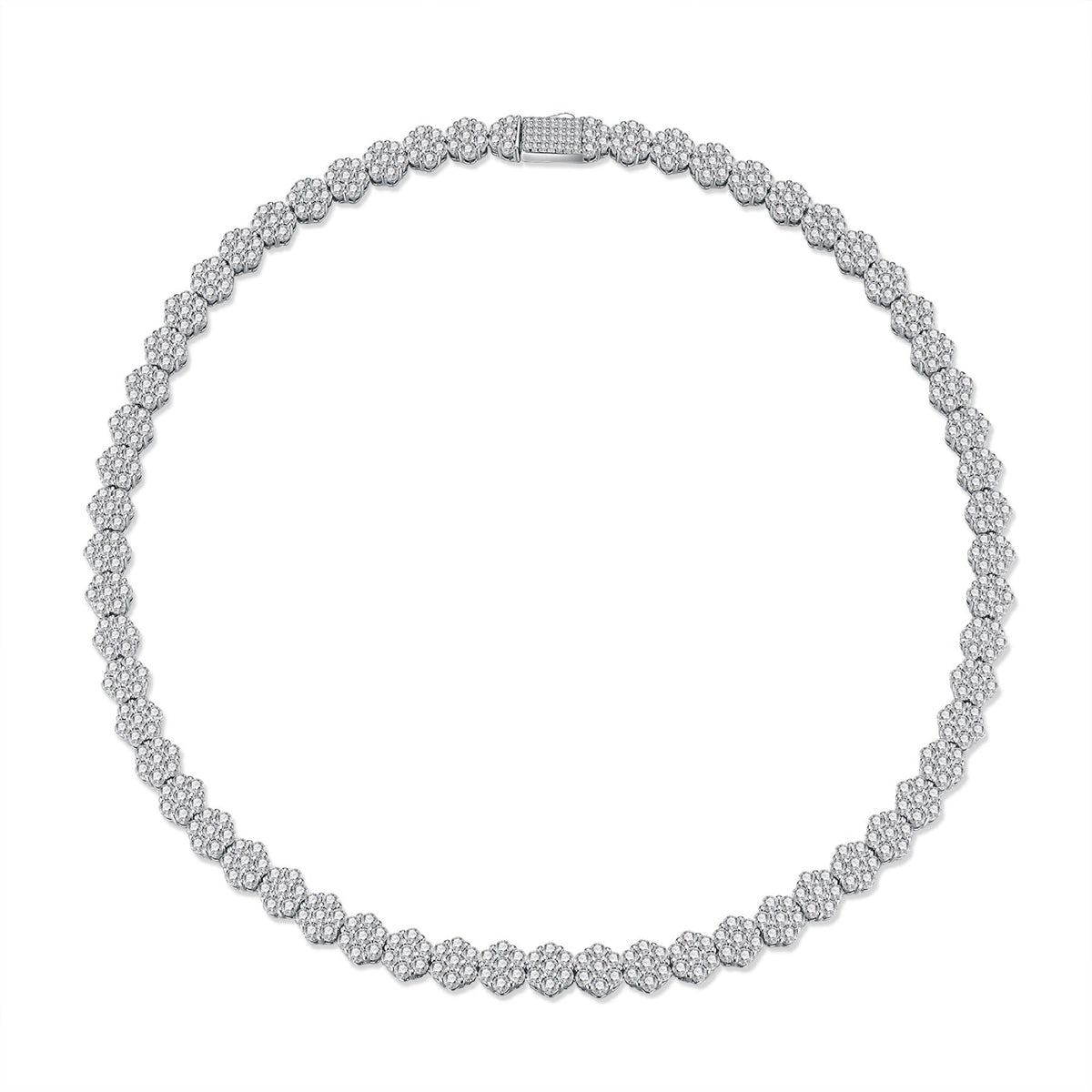 Fulgida Moissanite Tennis Necklace in Sterling Silver