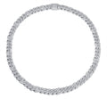 Reign Moissanite Pavé Cuban Link Chain Necklace in Sterling Silver