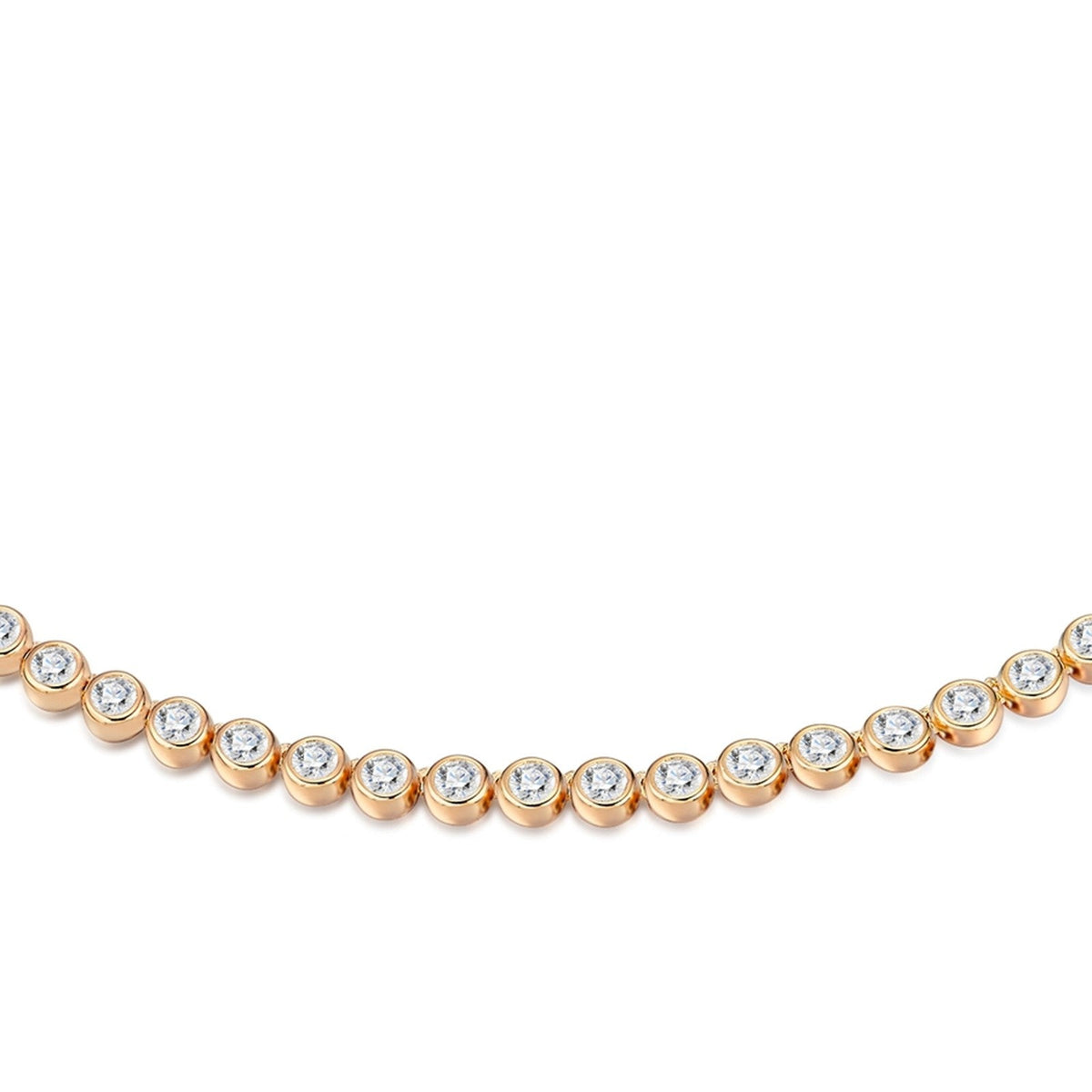 Dorata Moissanite Tennis Necklace in Gold-Tone Sterling Silver
