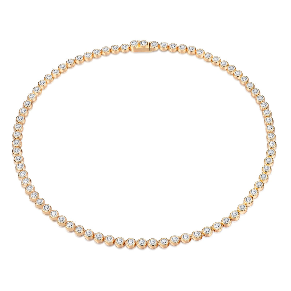 Dorata Moissanite Tennis Necklace in Gold-Tone Sterling Silver