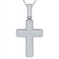 Crociata Moissanite Cross Necklace in Sterling Silver