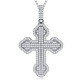 Gigliata Moissanite Cross Necklace in Sterling Silver