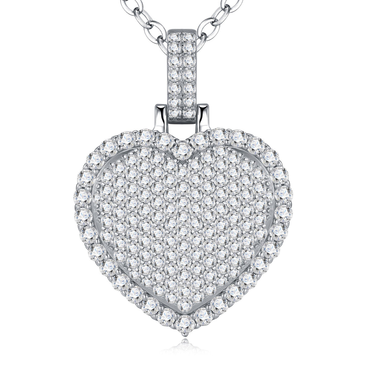 Cuoregrande Moissanite Heart Necklace in Sterling Silver