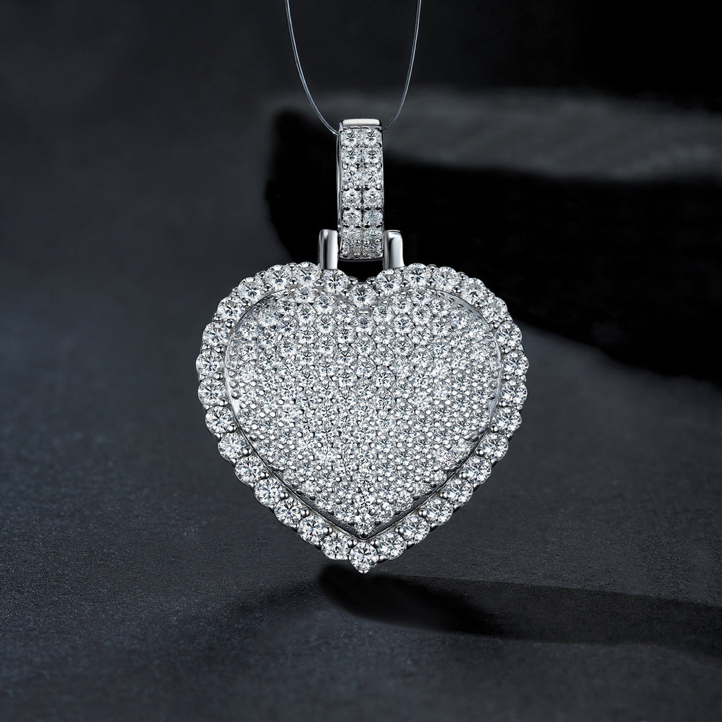 Cuoregrande Moissanite Heart Necklace in Sterling Silver