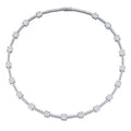 Bezelona Moissanite Tennis Necklace in Sterling Silver