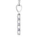 Pilastra Moissanite Cross Necklace in Sterling Silver