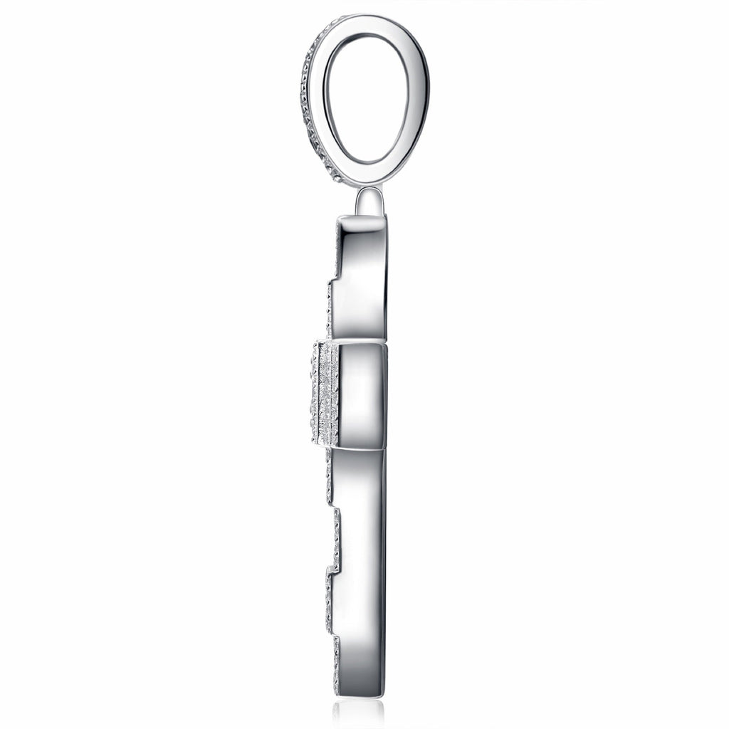 Basalto Moissanite Cross Necklace in Sterling Silver