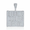 Billion Moissanite Nameplate Necklace in Sterling Silver