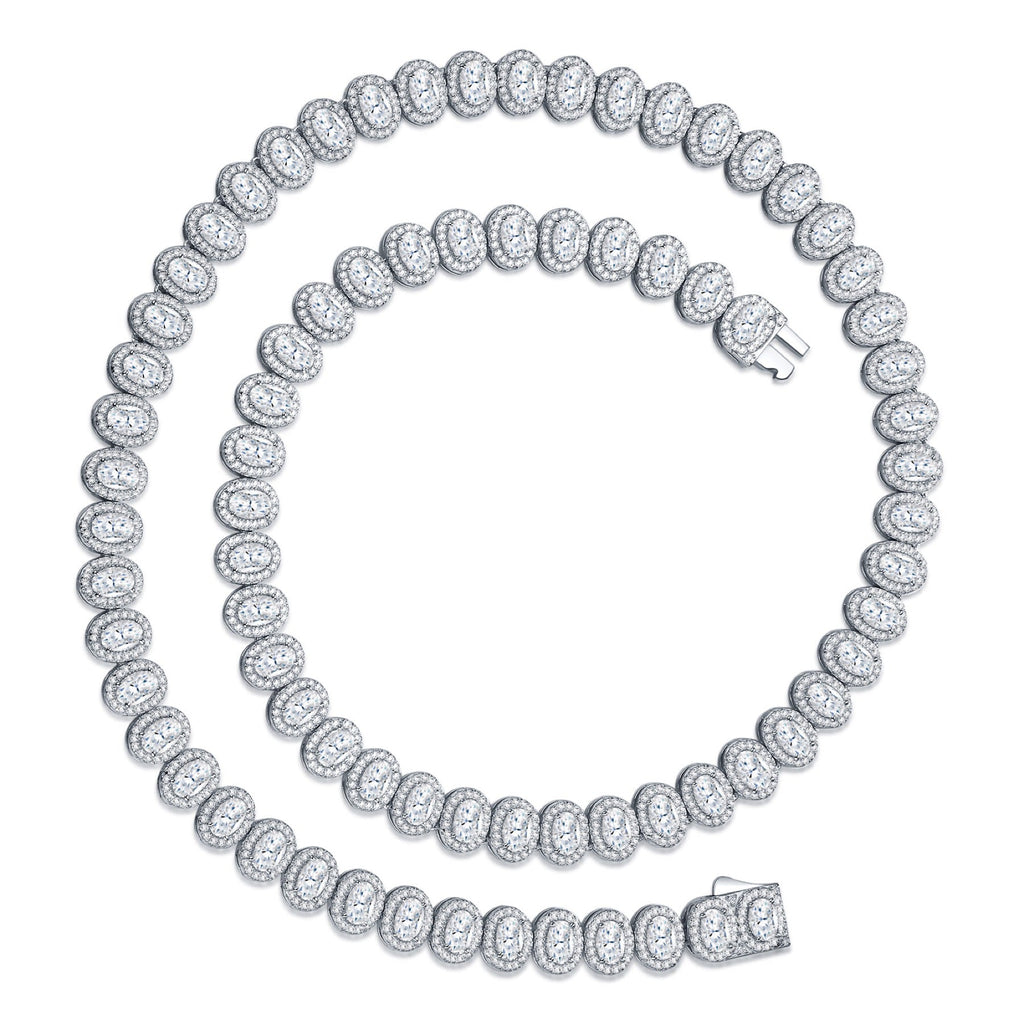 Bezelina Moissanite Tennis Necklace in Sterling Silver