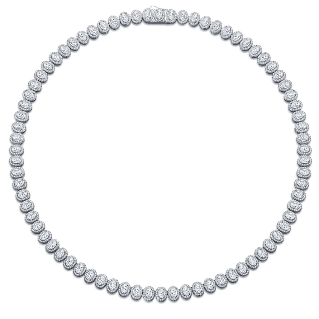 Bezelina Moissanite Tennis Necklace in Sterling Silver
