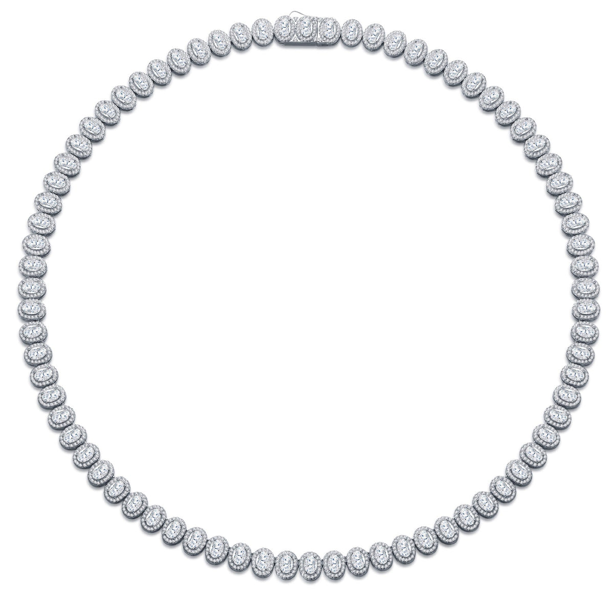 Bezelina Moissanite Tennis Necklace in Sterling Silver
