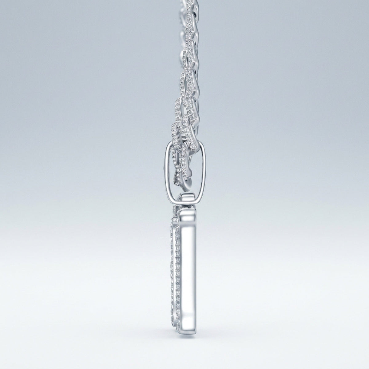 Shorty Moissanite Nameplate Necklace in Sterling Silver
