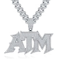 ATM Moissanite Nameplate Necklace in Sterling Silver