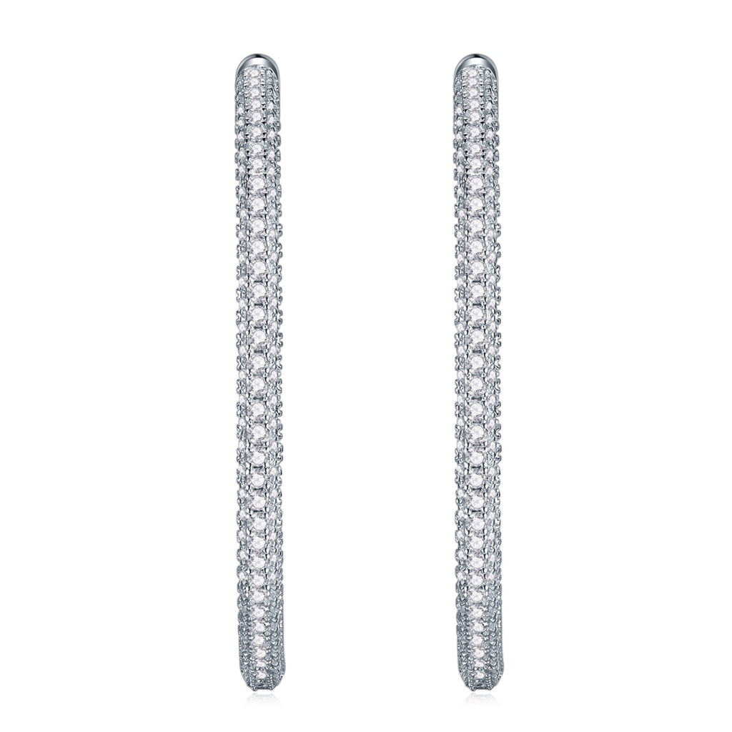 Cocoa Moissanite Hoop Earrings in Sterling Silver