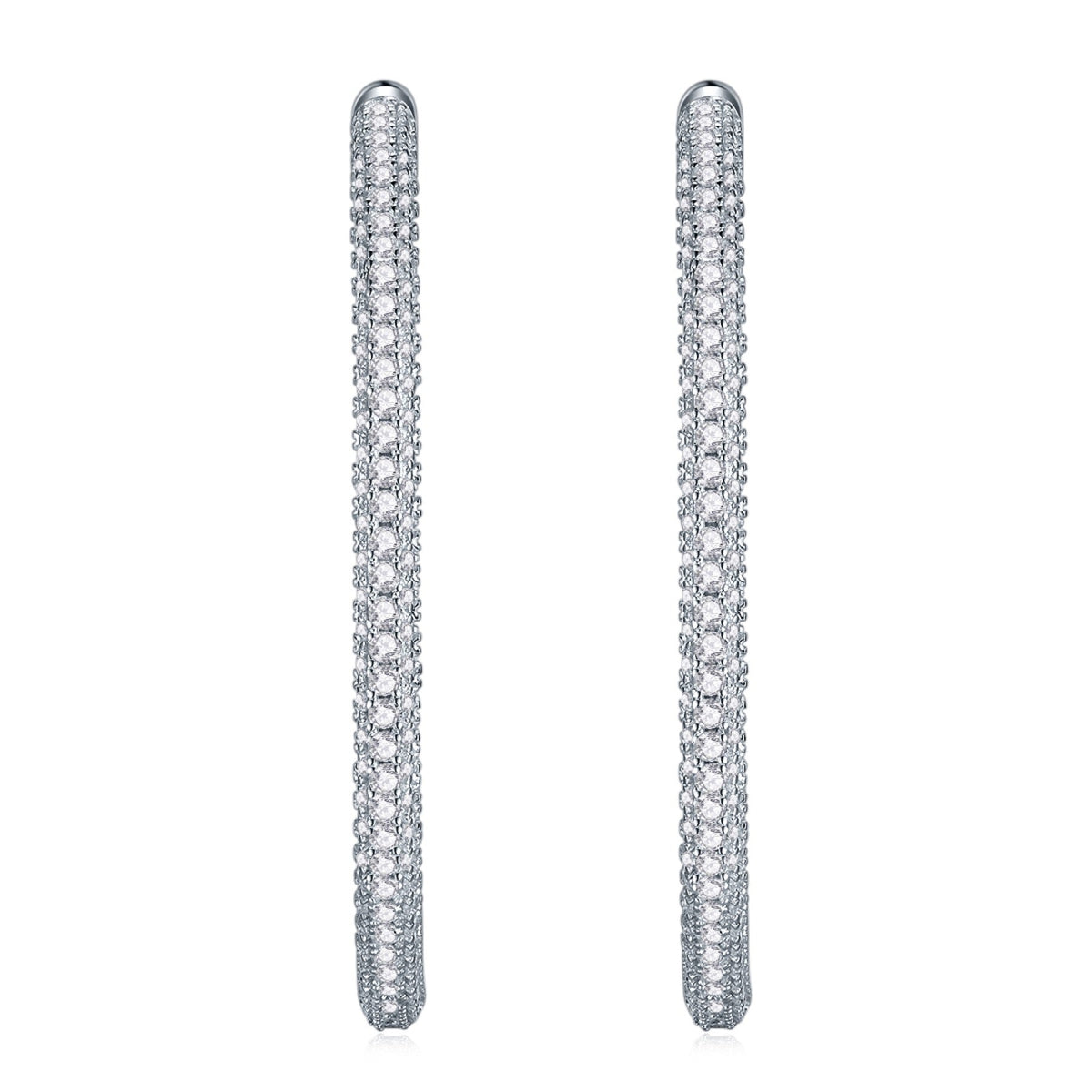 Cocoa Moissanite Hoop Earrings in Sterling Silver