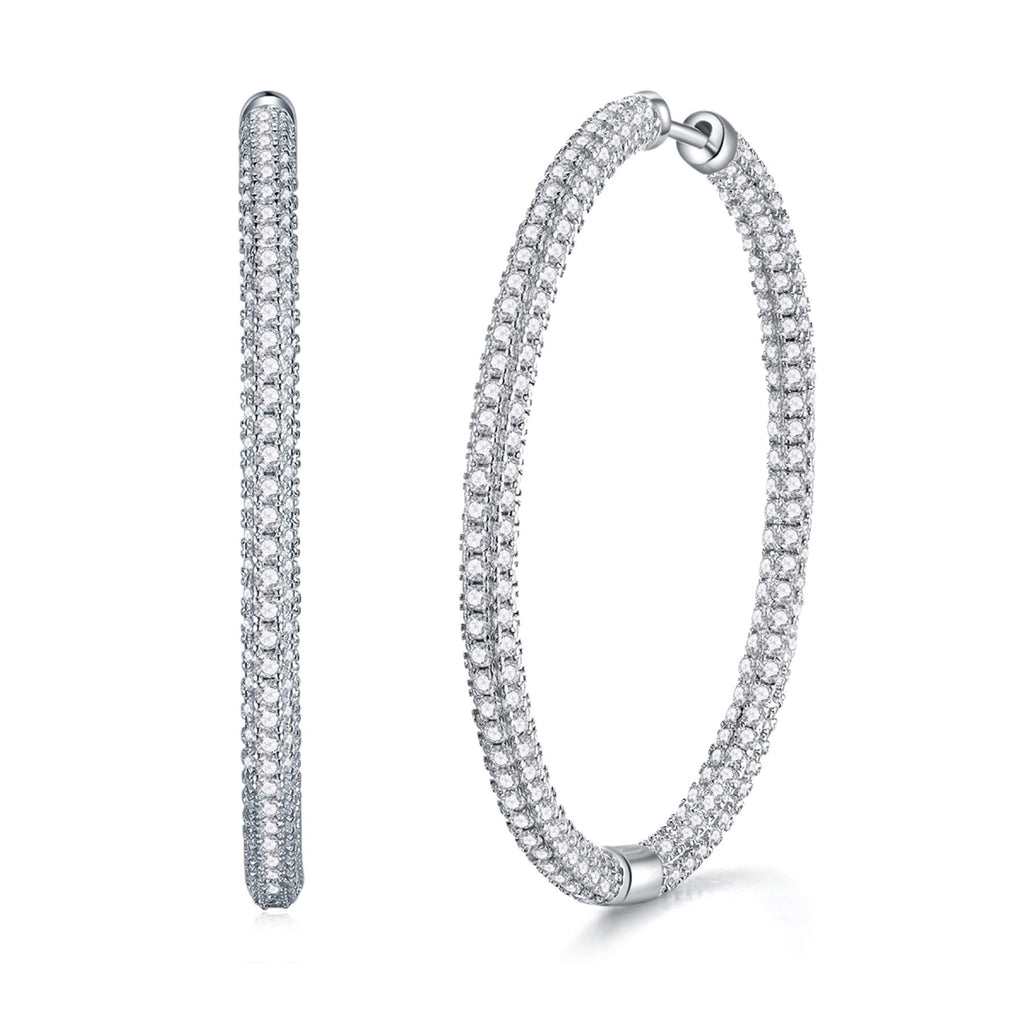Cocoa Moissanite Hoop Earrings in Sterling Silver