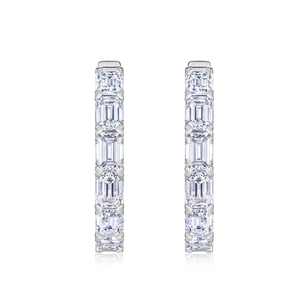 Ambra Moissanite Hoop Earrings in Sterling Silver