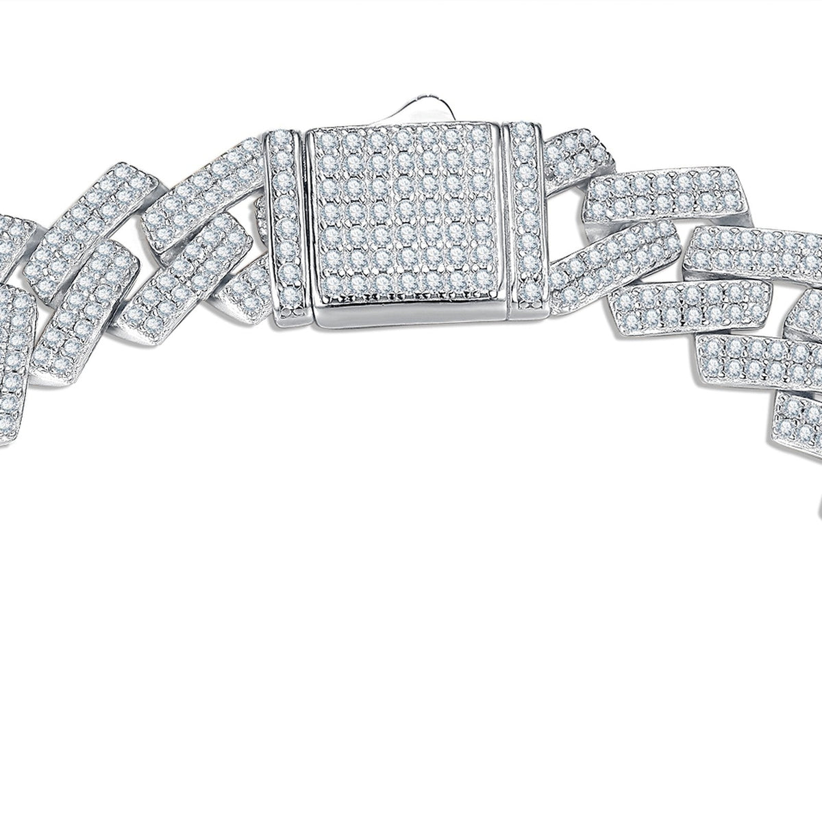 Chiglia Moissanite Cuban Link Bracelet in Sterling Silver