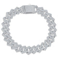 Chiglia Moissanite Cuban Link Bracelet in Sterling Silver