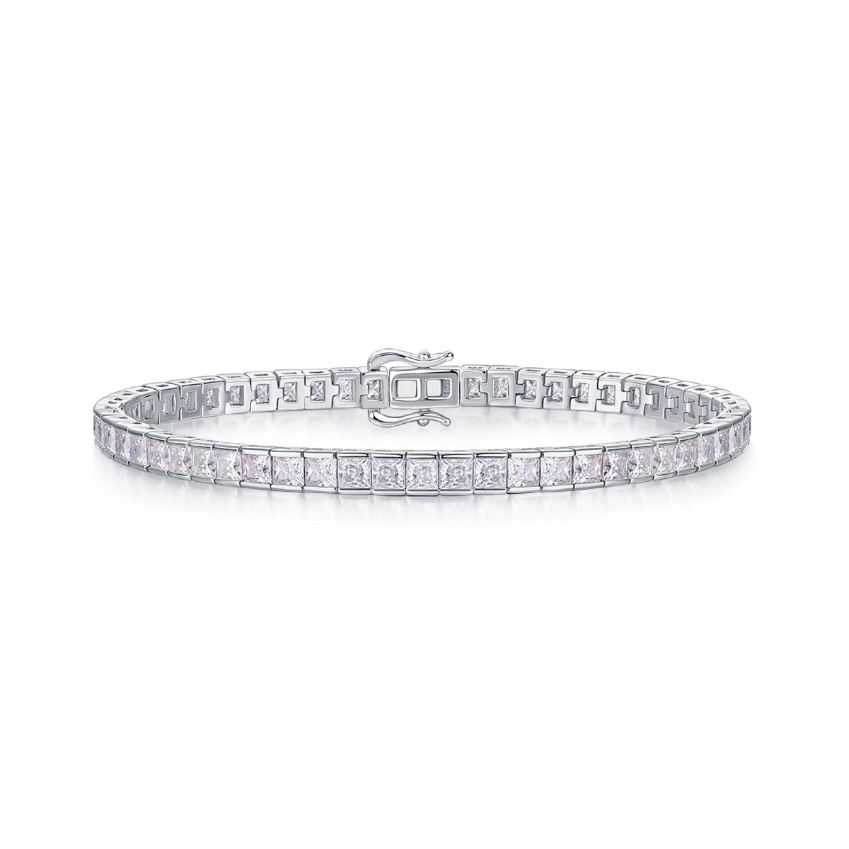 Tunnel Moissanite Tennis Bracelet in Sterling Silver