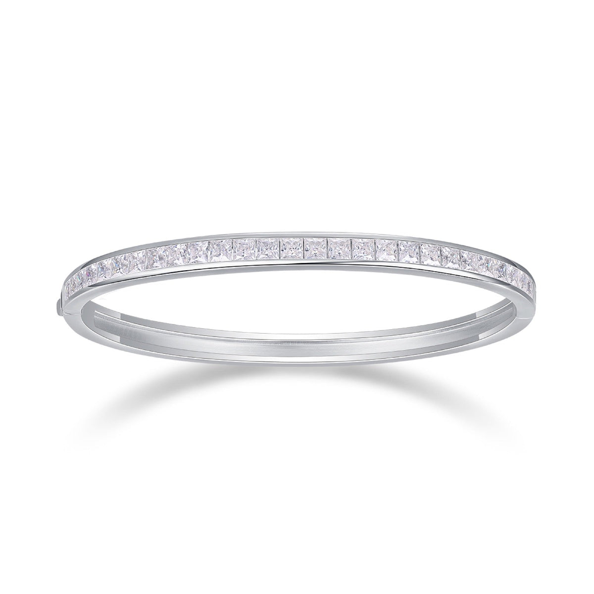 Futura Moissanite Bangle Bracelet in Sterling Silver