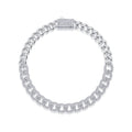 Sommo Moissanite Cuban Link Bracelet in Sterling Silver