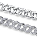 Nodulo Moissanite Cuban Link Bracelet in Sterling Silver