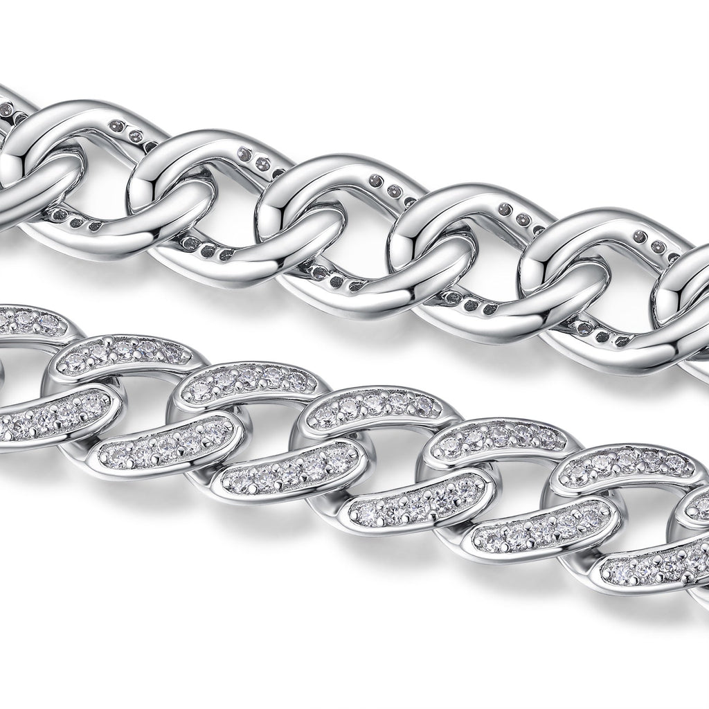 Legame Moissanite Cuban Link Bracelet in Sterling Silver