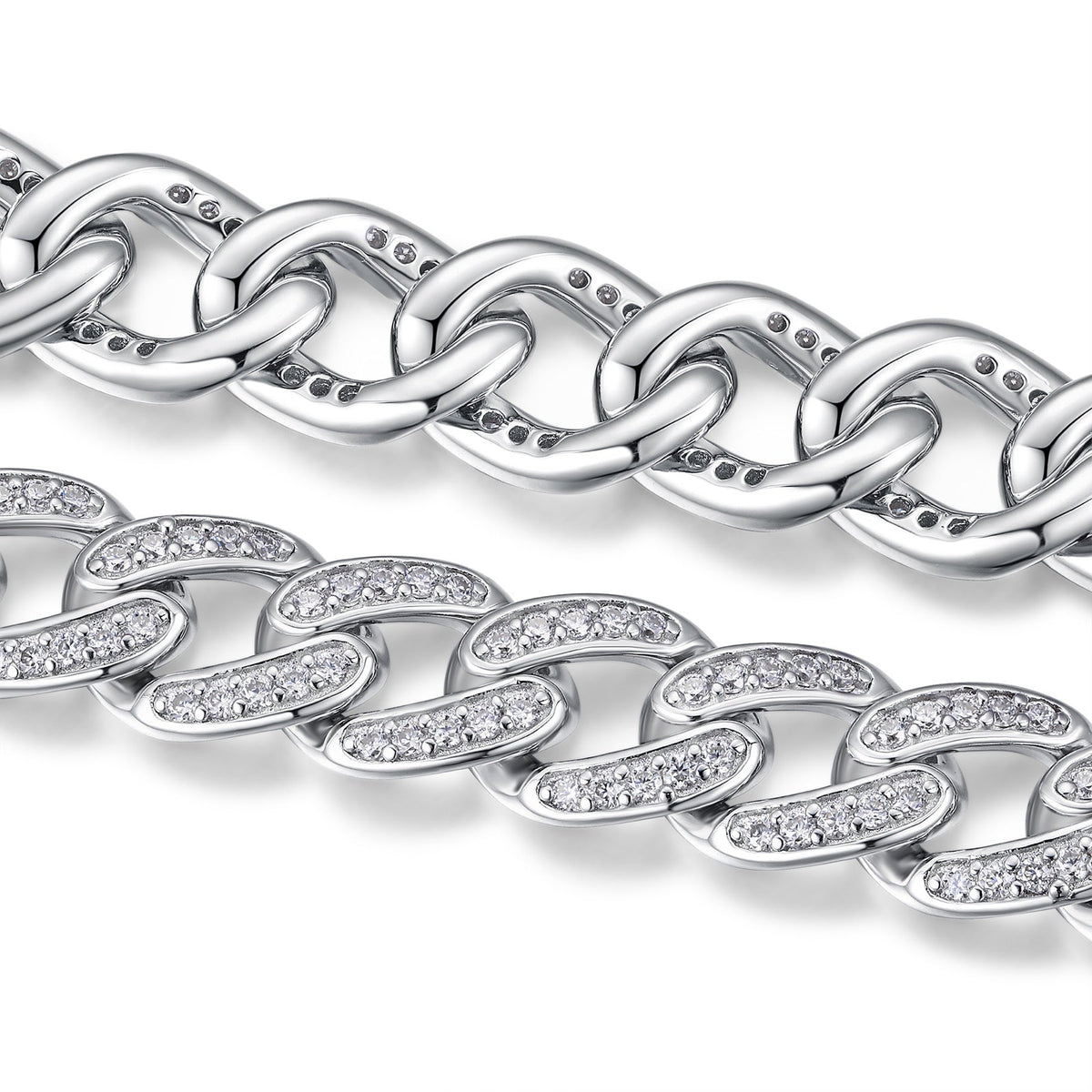 Legame Moissanite Cuban Link Bracelet in Sterling Silver