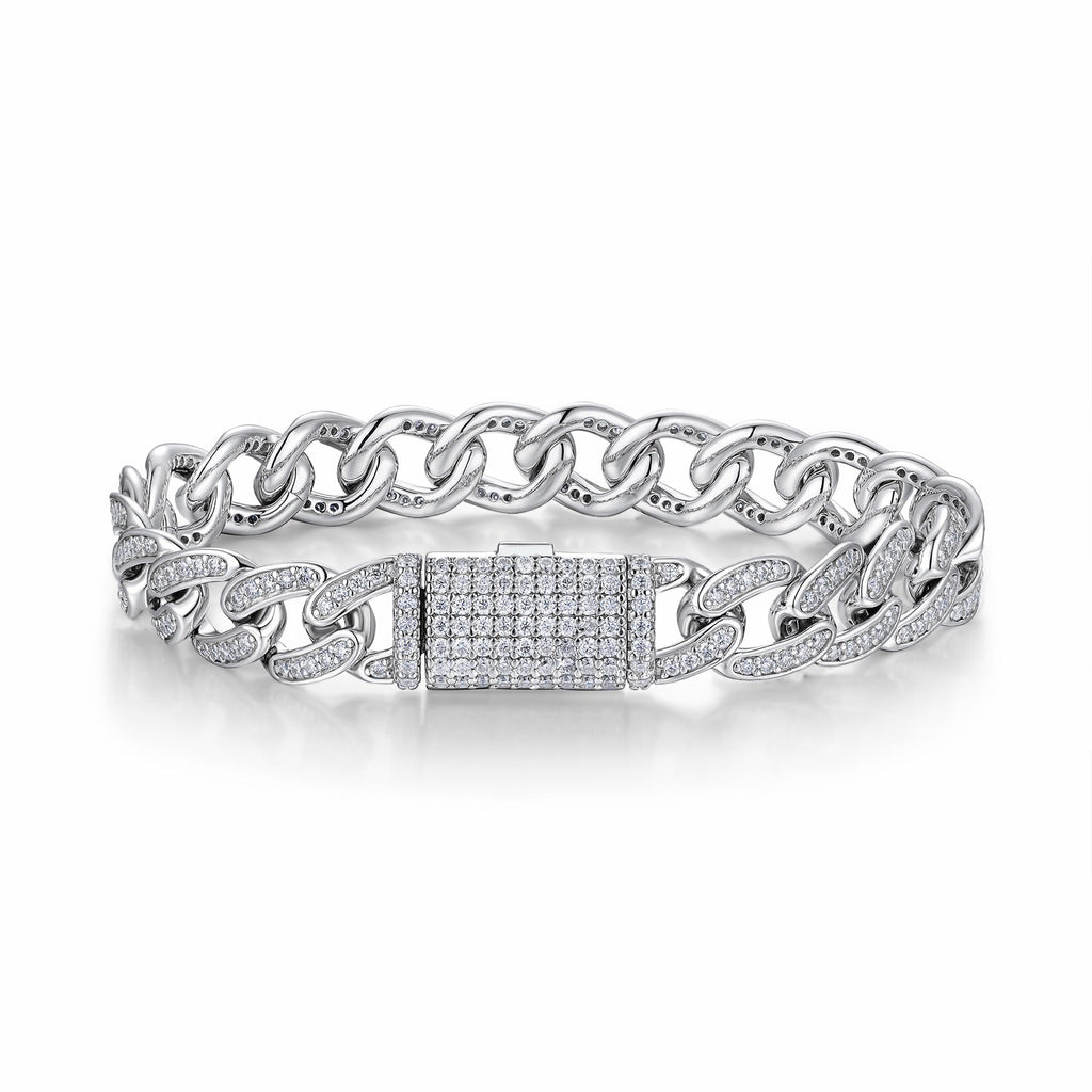 Legame Moissanite Cuban Link Bracelet in Sterling Silver