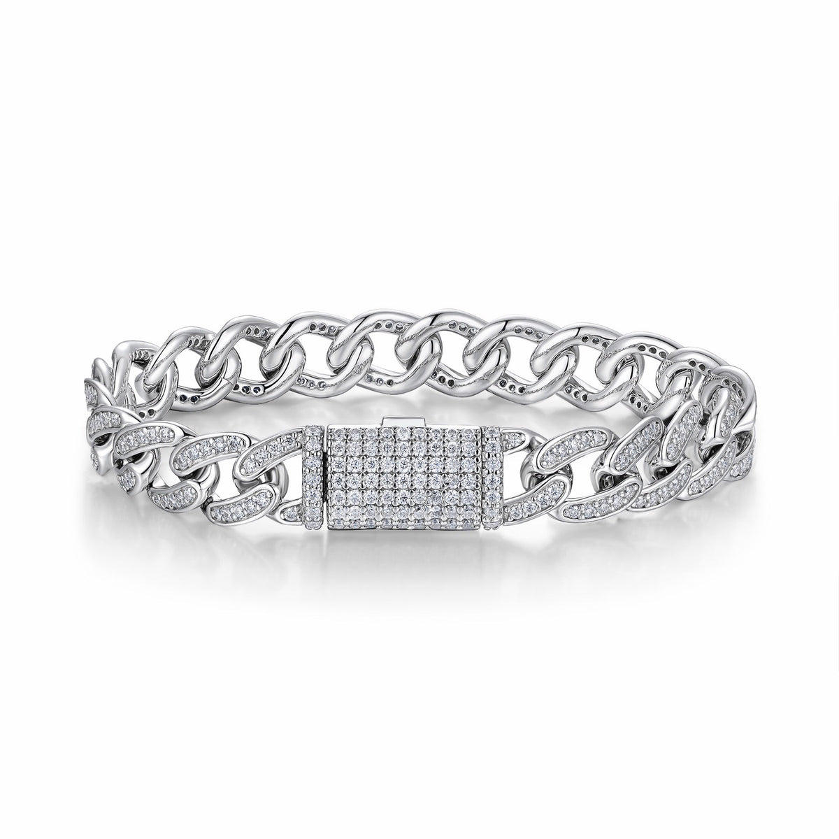 Legame Moissanite Cuban Link Bracelet in Sterling Silver