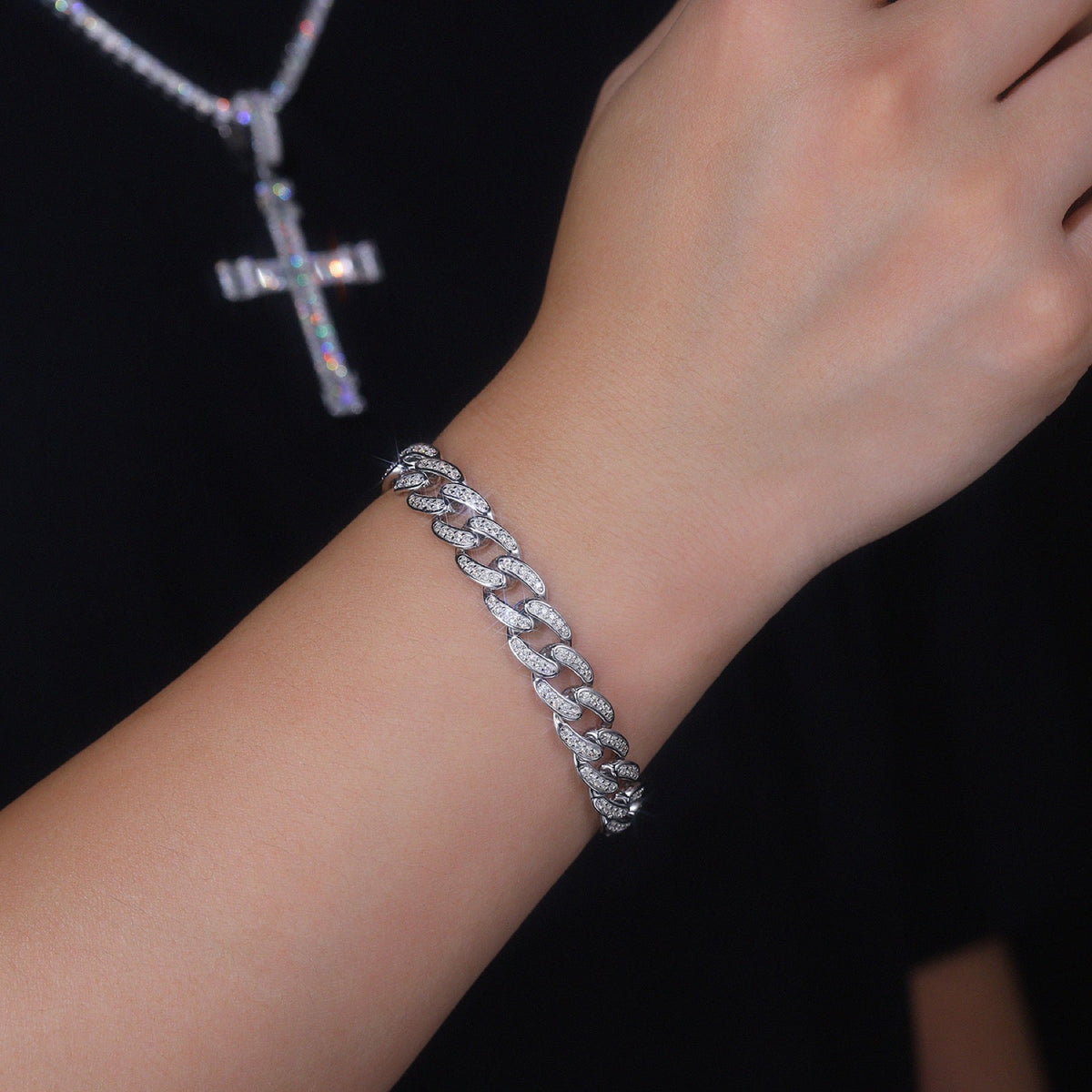 Legame Moissanite Cuban Link Bracelet in Sterling Silver