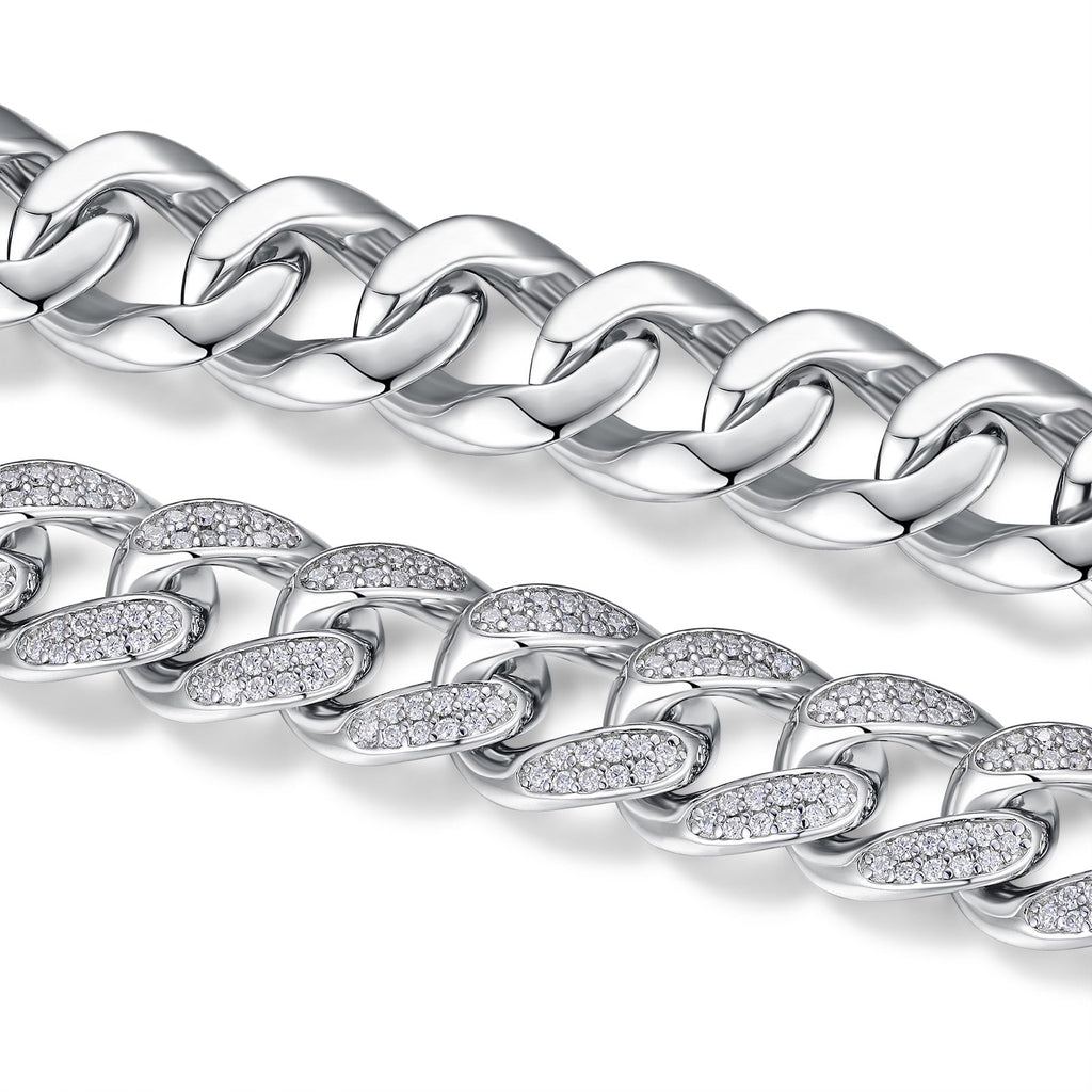 Maglione Moissanite Cuban Link Bracelet in Sterling Silver
