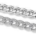 Catenaccio Moissanite Cuban Link Bracelet in Sterling Silver
