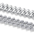Vortice Moissanite Cuban Link Bracelet in Sterling Silver