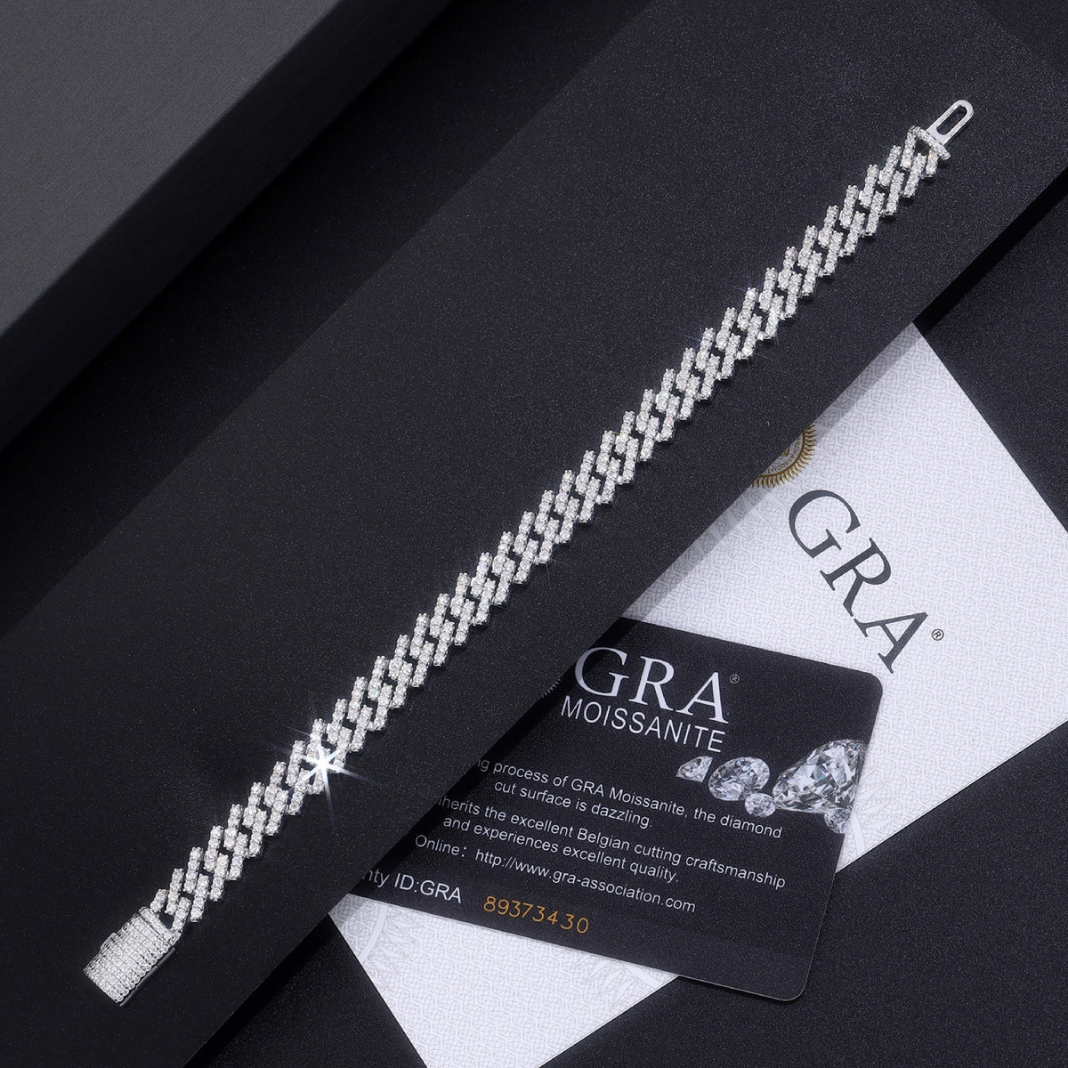 Vortice Moissanite Cuban Link Bracelet in Sterling Silver