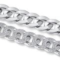 Ferro Moissanite Cuban Link Bracelet in Sterling Silver