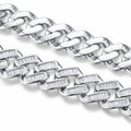 Monogramma Moissanite Cuban Link Bracelet in Sterling Silver