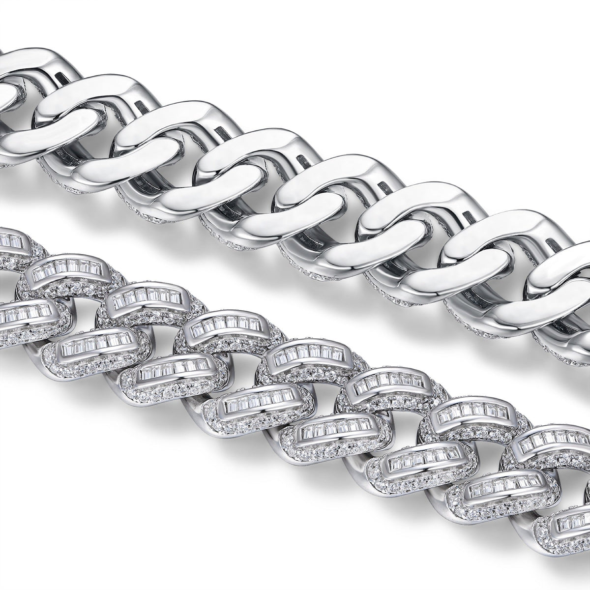 Groviglio Moissanite Cuban Link Bracelet in Sterling Silver