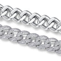 Serpente Moissanite Cuban Link Bracelet in Sterling Silver