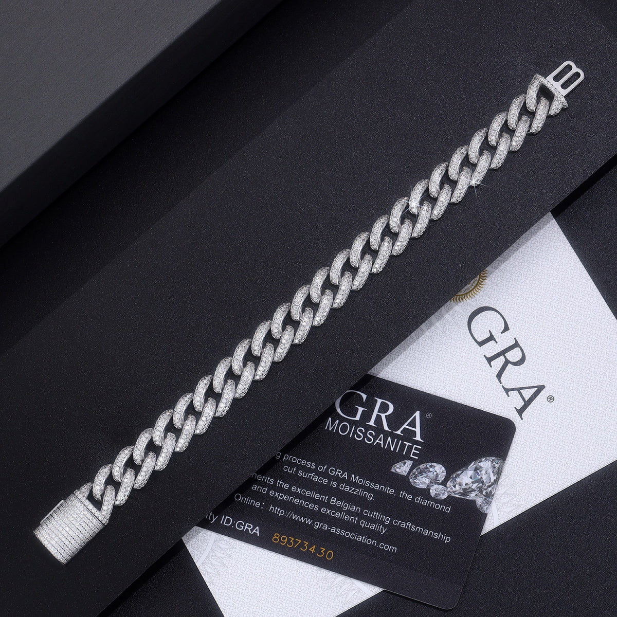 Serpente Moissanite Cuban Link Bracelet in Sterling Silver