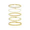 Impilabile Moissanite Stackable Bangle Set in Gold-Tone Sterling Silver